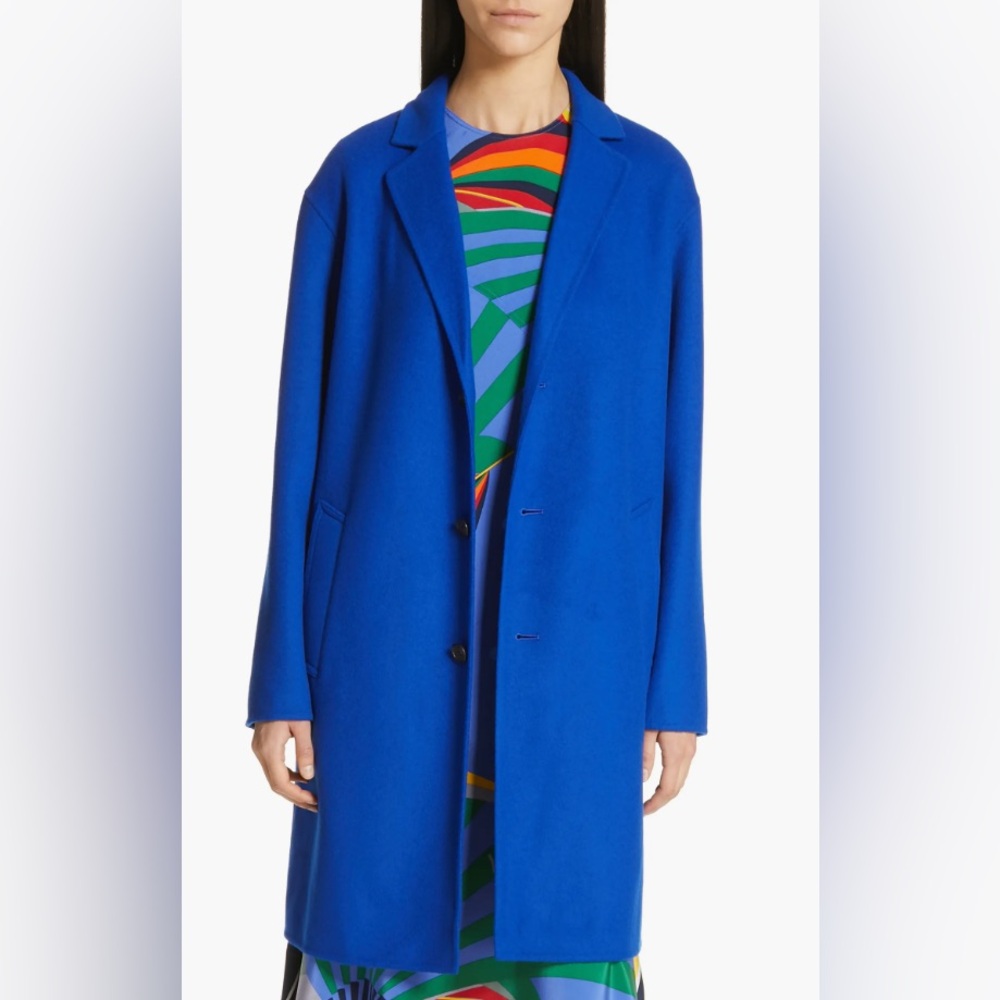 Polo Ralph Lauren Double Face Wool Blend Coat Blue Size Small